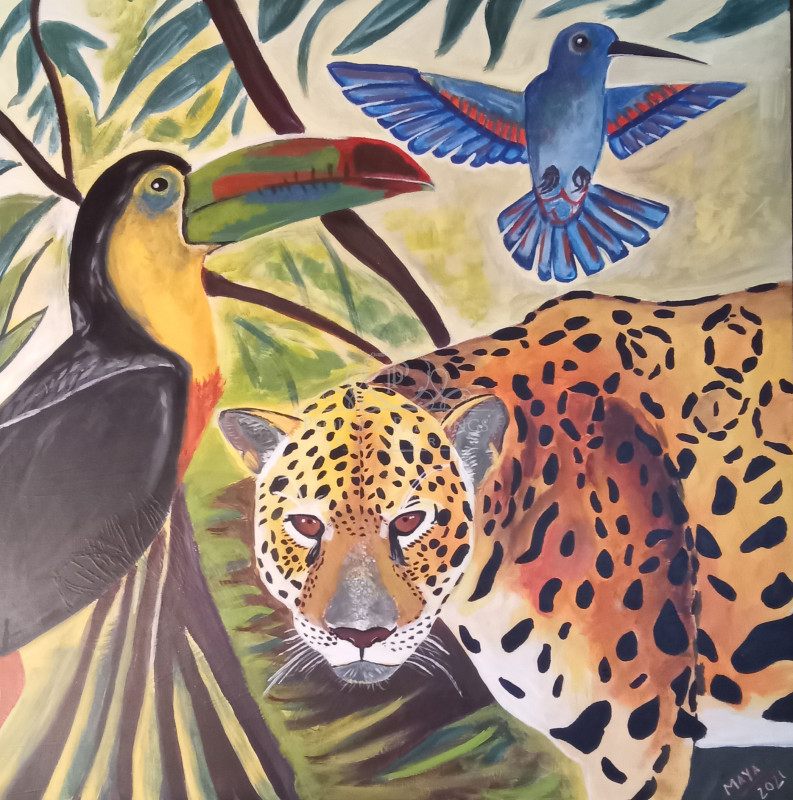 1804jaguarhummingbirdandtoucanindigenoussymbolism